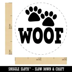 Woof Dog Paw Prints Fun Text Self-Inking Rubber Stamp for Stamping Crafting Planners Lime Green