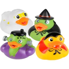Set Of 12 Classic Halloween Monsters Rubber Duckies Bath Ducks Toys