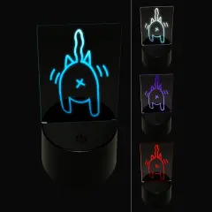 Cat Butt Doodle 3D Illusion LED Night Light Sign Nightstand Desk Lamp