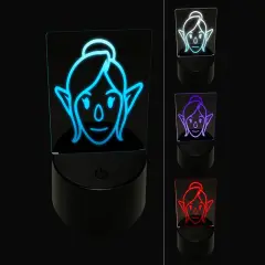 Elf Female Character Face 3D Illusion LED Night Light Sign Nightstand Desk Lamp