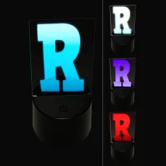 Letter R Uppercase Fun Bold Font 3D Illusion LED Night Light Sign Nightstand Desk Lamp