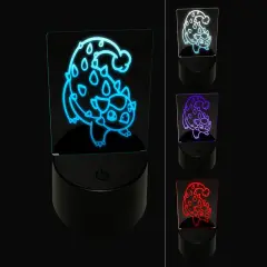 Chibi Ankylosaurus Dinosaur 3D Illusion LED Night Light Sign Nightstand Desk Lamp