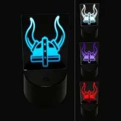 Viking Horned Helmet 3D Illusion LED Night Light Sign Nightstand Desk Lamp