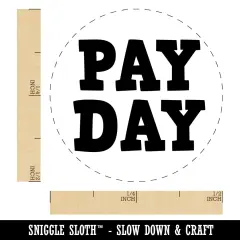 Pay Day Fun Text Self-Inking Rubber Stamp for Stamping Crafting Planners Yellow