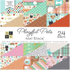 DCWV Specialty Card Stack 6"X6" 24/Pkg-Playful Pets