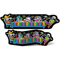 8.5" x 24" Day Of The Dead Centerpiece Sign Foldable Hangable Decoration