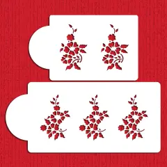 Blossom Spray Cake Stencil Set by Zoe Clark | Cake Decorating Tools | Baking Stencils for Royal Icing, Airbrush, Dusting Powder | Reusable Plastic Food Grade Stencil for Cakes | Easy to Use & Clean Cake Stencil | C971 by Designer Stencils