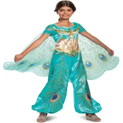 Girls Disney Princess Jasmine Deluxe Teal Costume