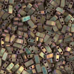 Miyuki Half Tila Bead, HTL-2035, Matte Metallic Khaki Iris