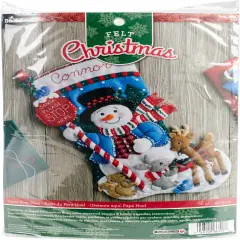 Bucilla Felt Stocking Applique Kit 18" Long-Santa Stops Here