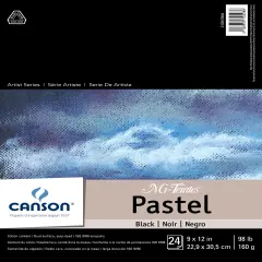 Canson Mi-Teintes Pastels Paper Pad 9"X12"-Black 24 Sheets