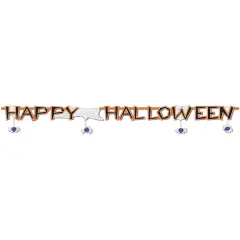 10" x 6' Happy Halloween Spiders Streamer Spooky Decoration Decal