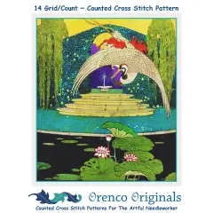 Art Nouveau Crane Bird George Wolfe Plank Counted Cross Stitch Pattern