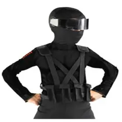 Childs GI Joe Retaliation Snake Eyes Costume Ninja Combat Vest With Holster