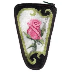 Scissor Case - Pink Rose - Needlepoint Kit Multicolor