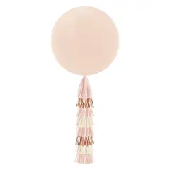 Jumbo Balloon & Tassel Tail - Blush & Rose Gold