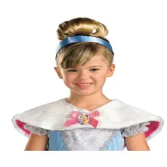 Kids Girl's Disney Multi Princess Costume White Pink Furry Capelet