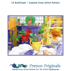 Swedish Carl Larsson's Seamstress Sewing Kitchen Counted Cross Stitch Pattern
