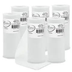 Pack of 6 Decorative Matte Tulle Spool of 6 Inch X 25 Yards White