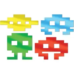 Set Of 80's Icon Metallic Silhouette Cutouts Party Decoration