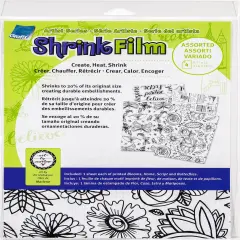 Grafix Artist Series Printed Shrink Film 8.5"X11" 4/Pkg-Bloom, Home, Script, Butterflies