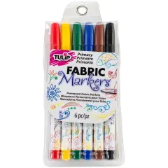 Tulip Writer Fabric Markers 6/Pkg-Primary