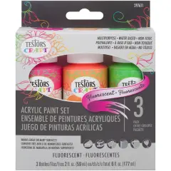 Testors Craft Acrylic Paint Set 3/Pkg-Fluorescent