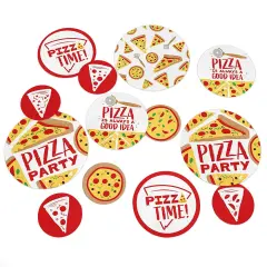 Big Dot of Happiness Pizza Party Time&nbsp;- Baby Shower or Birthday Party Giant Circle Confetti - Party Decorations - Large Confetti 27 Count
