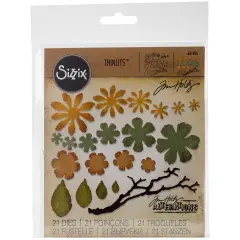 Sizzix Thinlits Dies By Tim Holtz 21/Pkg-Small Tattered Florals