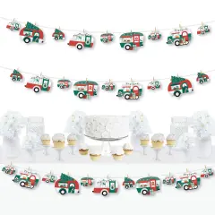 Big Dot of Happiness Camper Christmas - Red and Green Holiday Party DIY Decorations - Clothespin Garland Banner - 44 Pieces