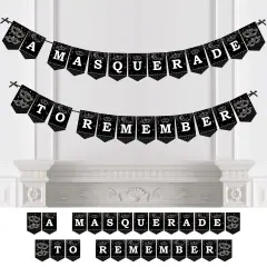 Big Dot of Happiness Masquerade - Mask Party Bunting Banner - Party Decorations - A Masquerade To Remember