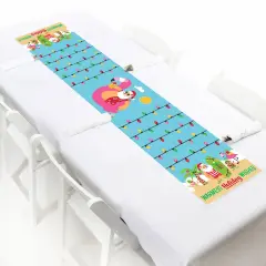 Big Dot of Happiness Tropical Christmas - Petite Beach Santa Holiday Party Paper Table Runner - 12 x 60 inches
