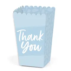 Big Dot of Happiness Dusty Blue Elegantly Simple - Guest Party Favor Popcorn Treat Boxes - Set of 12