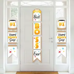 Big Dot of Happiness Happy Boss's Day - Hanging Vertical Paper Door Banners - Best Boss Ever Wall Decoration Kit - Indoor Door Decor