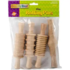 Creativity Street Modeling Clay Rolling Pins 4/Pkg-6"X0.75"1.75"