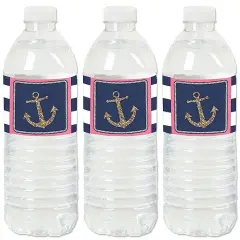 Big Dot of Happiness Last Sail Before the Veil - Nautical Bachelorette and Bridal Shower Water Bottle Sticker Labels - Set of 20