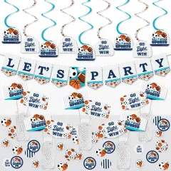 Big Dot of Happiness Go, Fight, Win - Sports - Baby Shower or Birthday Party Supplies Decoration Kit - Decor Galore Party Pack - 51 Pieces