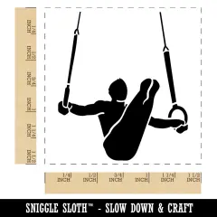 Still Rings Artistic Gymnastics Self-Inking Rubber Stamp Ink Stamper Blue