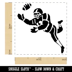 Cartoon American Football Catching Ball Self-Inking Rubber Stamp Ink Stamper Blue