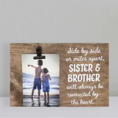 Decorative Wood Clip Frame: Sister & Brother