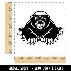 Angry Honey Badger Self-Inking Rubber Stamp Ink Stamper Blue