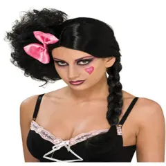 Adult Nicki Minaj Black Ponytail Harajuku Wig with Bun