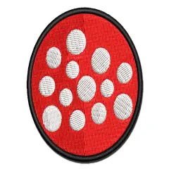 Polka Dots Speckle Multi-Color Embroidered Iron-On or Hook & Loop Patch Applique