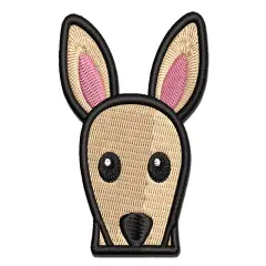 Peeking Kangaroo Multi-Color Embroidered Iron-On or Hook & Loop Patch Applique