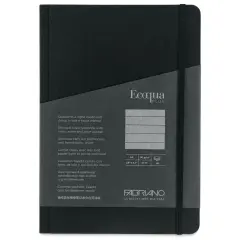 Fabriano Ecoqua Plus Fabric-Bound Notebook - Black, 5-4/5" x 8-1/4", Lined