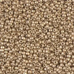 Miyuki 11 Round Seed Bead, 11-193F, Matte 24kt Gold Light Plated, 13 grams