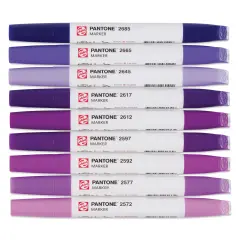Pantone Dual Tip Markers - Purple, Set of 9