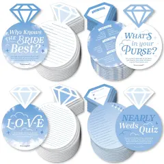 Big Dot of Happiness On Cloud 9 - 4 Bridal Shower Games - 10 Cards Each - Who Knows The Bride Best, Bride or Groom Quiz,&nbsp;What's in Your Purse and Love - Gamerific Bundle