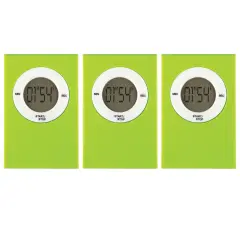Magnetic Digital Timer, Lime, Pack of 3