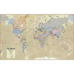 Boardroom Series World Laminated Wall Map